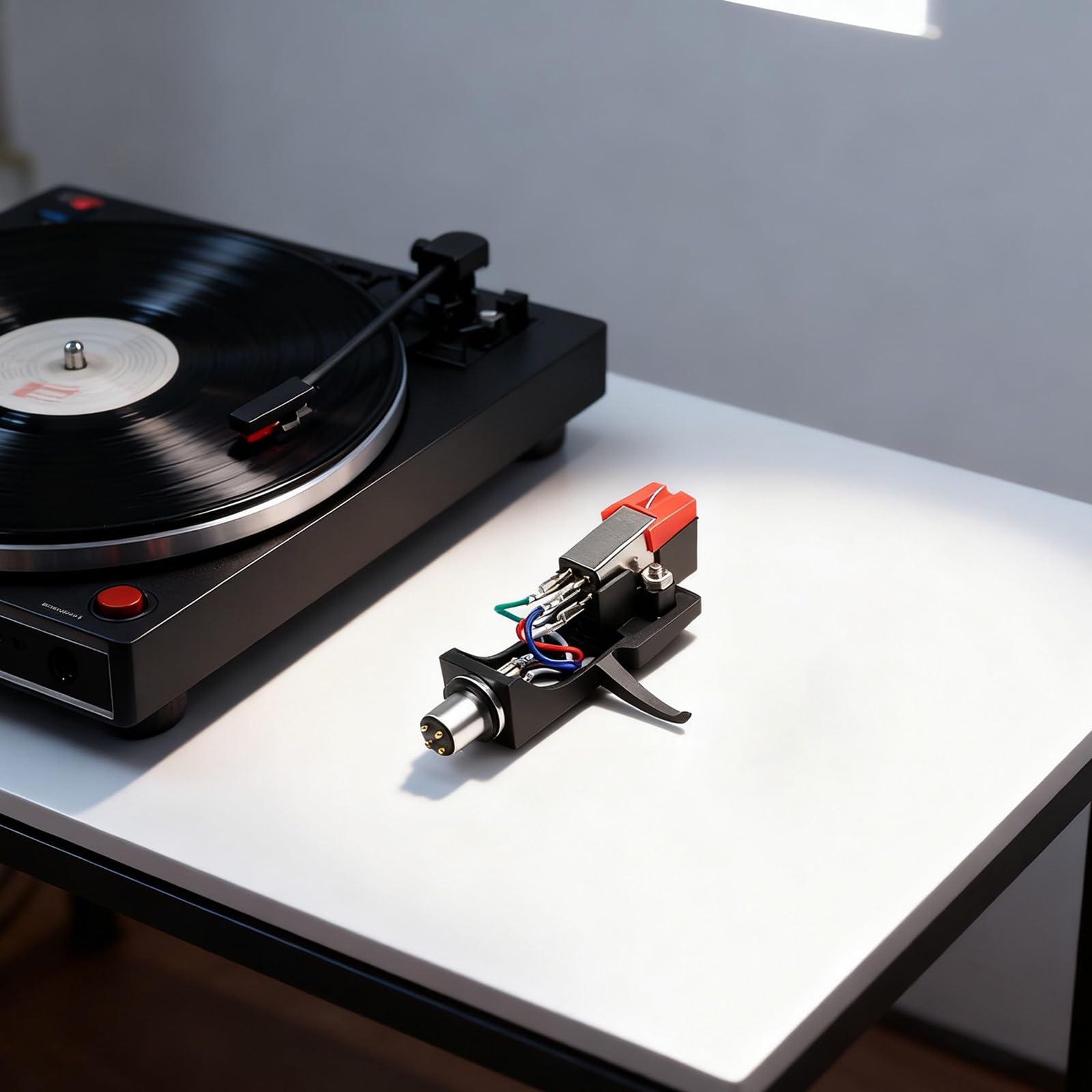 Imán móvil MM Phono cartucho y juego de carcasa para tocadiscos cuenta con fuerza de seguimiento ajustable para escucha personalizada
