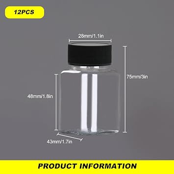 TakFree Small Plastic Juice Bottles with Lids, 12 Pcs 100ml Mini Empty Plastic Juice Bottle Reusable Clear Juicing Drinks Bottles for Water Milk