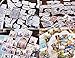 4 scatole francobollo Adesivi in diversi stili(180 Pz)per Scrapbooking Stickers Biglietti d'auguri Regali Diario Album Fai da Te Libri a Mano Calendari Decorazione(Non un vero francobollo)