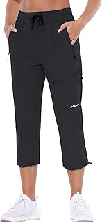 BALEAF Women's Hiking Cargo Capris Outdoor Lightweight Water Resistant Pants UPF 50 Zipper Pockets