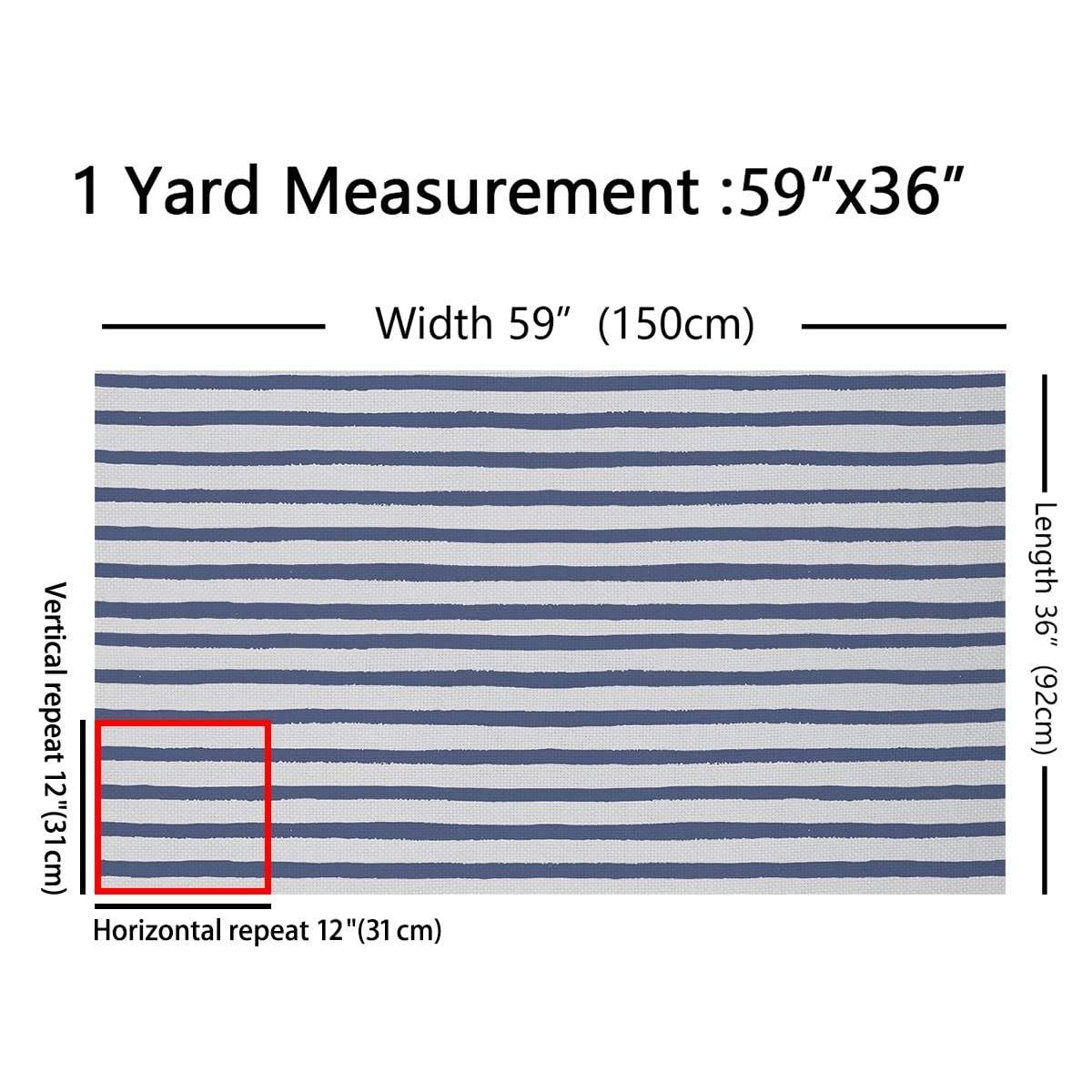 Harbour Stripes Tissus au Metre, thème marin Tissu 460x150cm chaise, motif Géométrique rayé décoratif imperméable Tissu extérieur, bleu nuit Ameublement Tissu de couture polyester