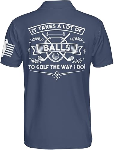 Miniatura 3 de Camisas de golf para hombre Funny Crazy Polo Bandera americana impresa