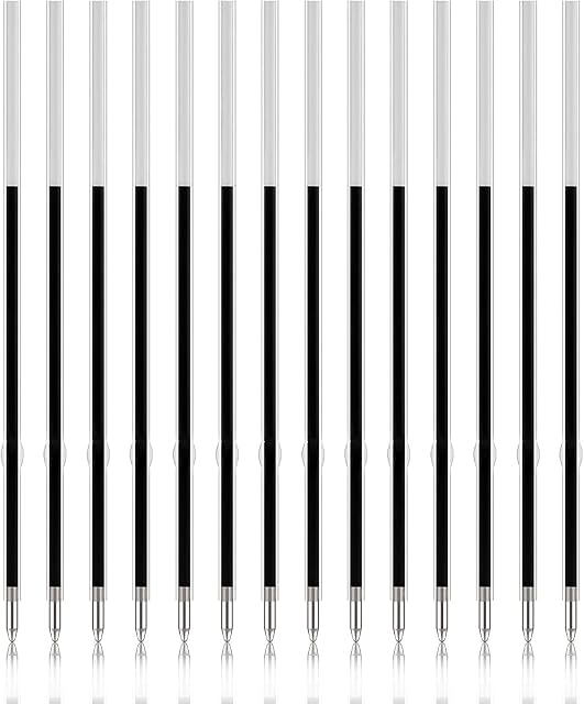 KINBOM 100pcs Replaceable Ballpoint Pen Refills 0.7mm Medium Point for Gel Ink Refill Smooth Writing for Retractable Ballpoint Pen (Black)