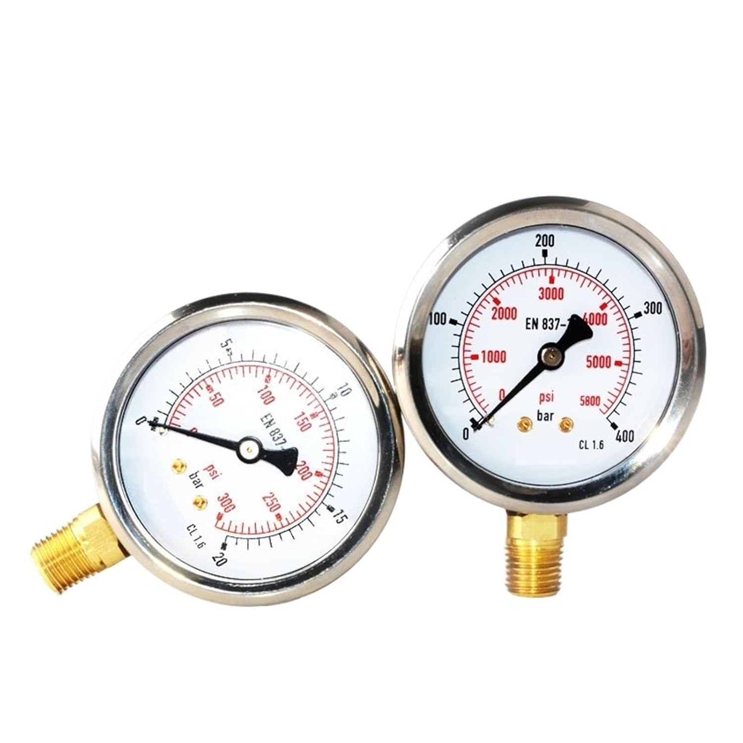 1pc Hydraulic Oil Gauge SM1SP63L 63mm 2.5inch 1/4 NPT Liquid Manometer Instruments Stainless Steel Gauge(0-200BAR)