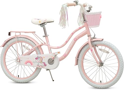 Miniatura 12 de Bicicleta estilo princesa para niñas con canasta para niños y niñas pequeñas de 2 a 13 años, bicicleta de 12, 14, 16, 18 pulgadas para niños con