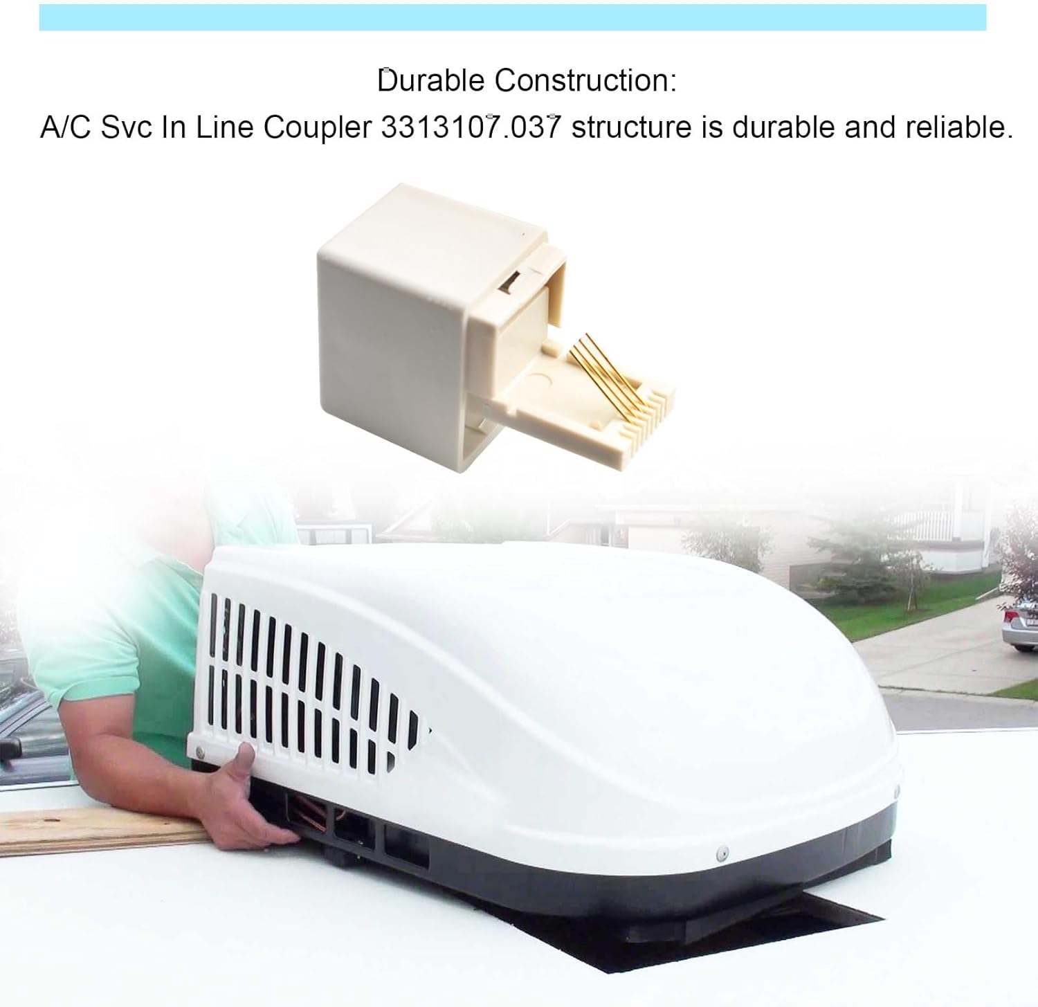 3106614.013 Communication Cable 18' & A/C SVC in Line Coupler 3313107.037 for Dometic RV Thermostats and AC Control Boards, Communication Cable & in Line Coupler Combo 1 Set