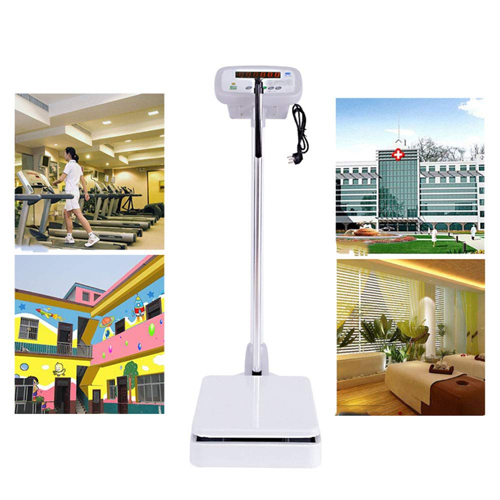 Bilancia per medico professionale, bilancia per altezza e peso, bilancia elettronica digitale ad alta precisione, asta per altezza in lega di alluminio (76-203 cm), display LCD HD