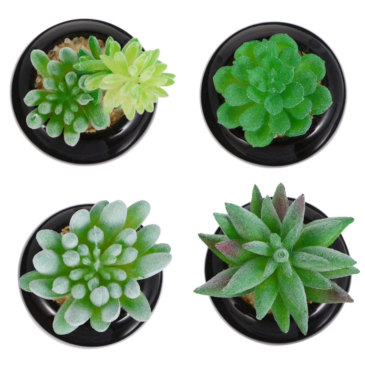 4 plantes grasses artificielles en pot mini succulentes déco pour intérieur bureau