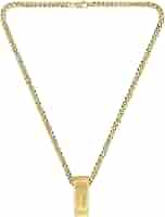 Collana Uomo BOSS Jewelry CARTER - Catena In Acciaio Oro Giallo Con Placca Incisa, 56 Cm - Foto 5