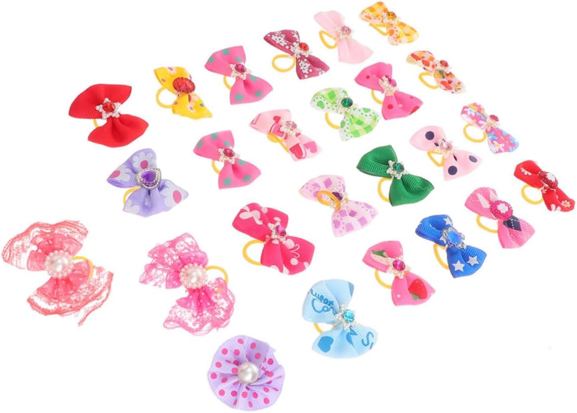 Toddmomy 25pcs Adorable Puppy Bows Xmas Portable Dog Bows Cloth