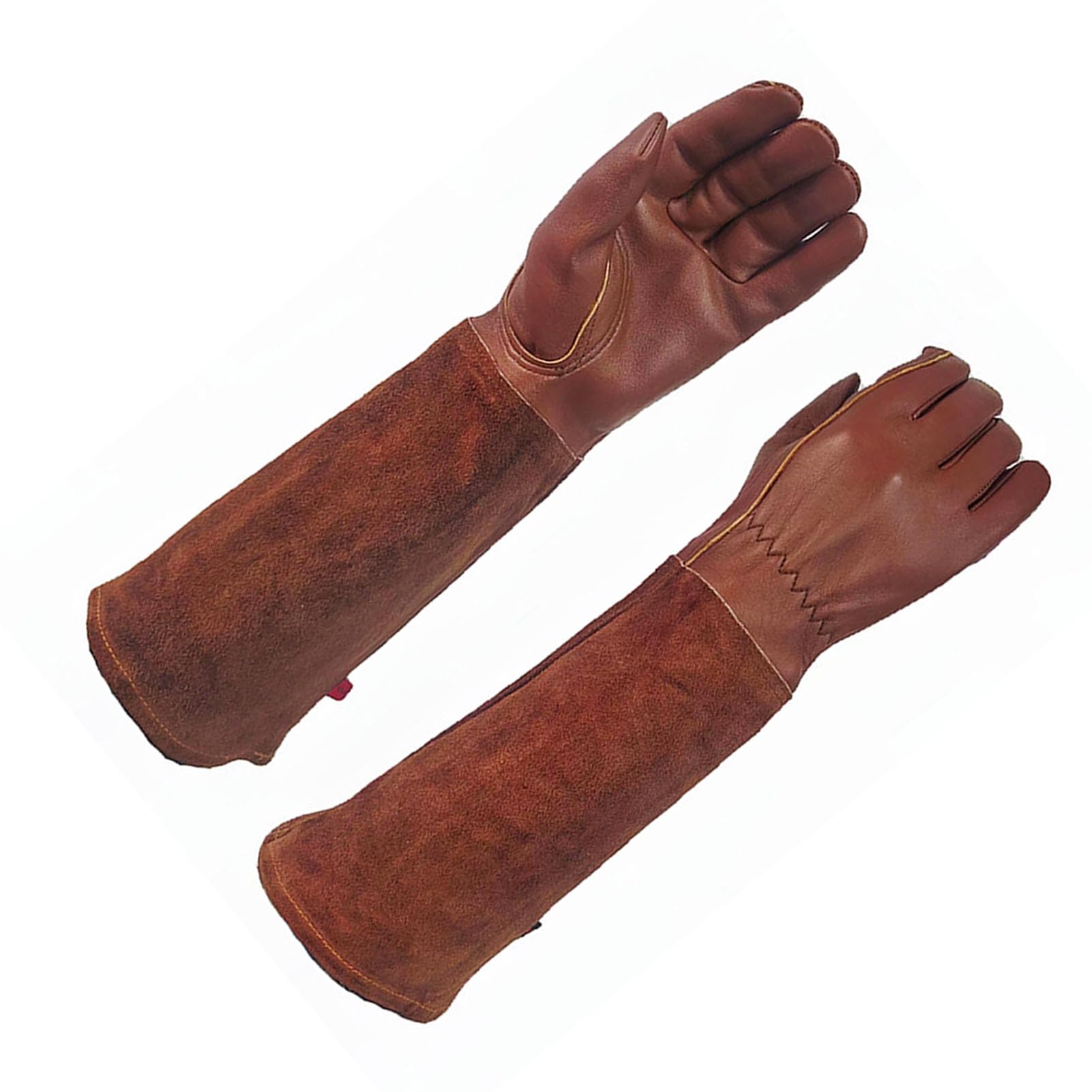 Guanti da Giardinaggio Lunghi in Pelle di Vacchetta per Donna/uomo, Guanti da Potatura per Rose a Prova di Spina, Protezione Braccio per Guanti Giardino per Lavoro Piantando (XL)
