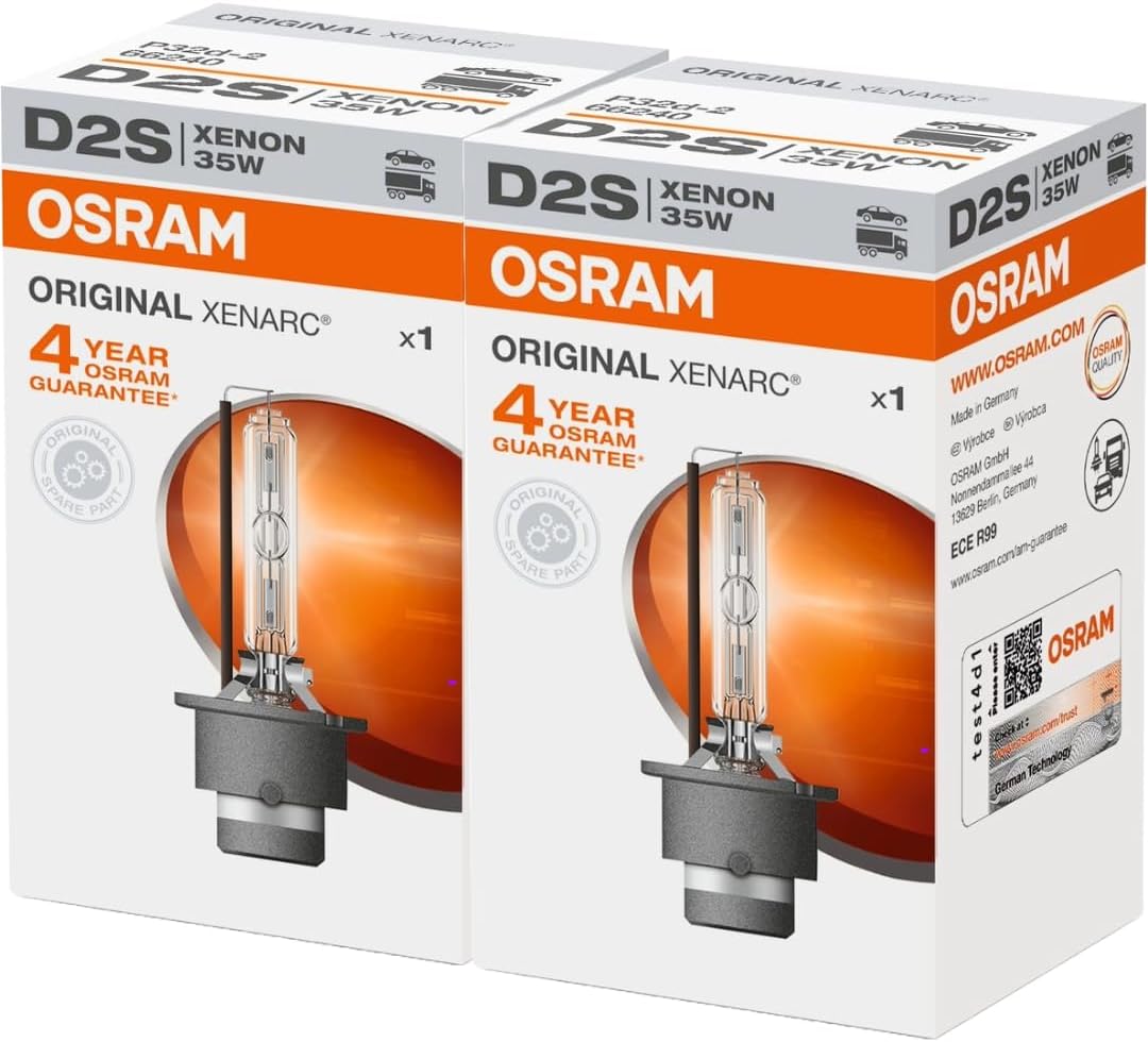 Osram Set of 2 / Sylvania Xenarc (Xenon) D2S Headlight Bulbs # 66240 - NEW OEM - 35W / P32d-2 - Made in Germany