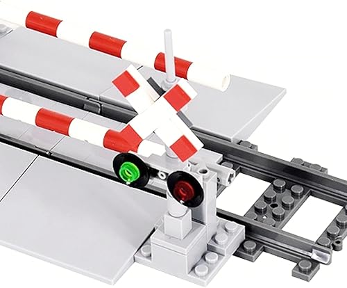 Miniatura 5 de Juego de bloques de construcción de vías de tren 04, pistas de tren de ciudad, luces de tráfico, ladrillos de construcción, compatible con accesorio