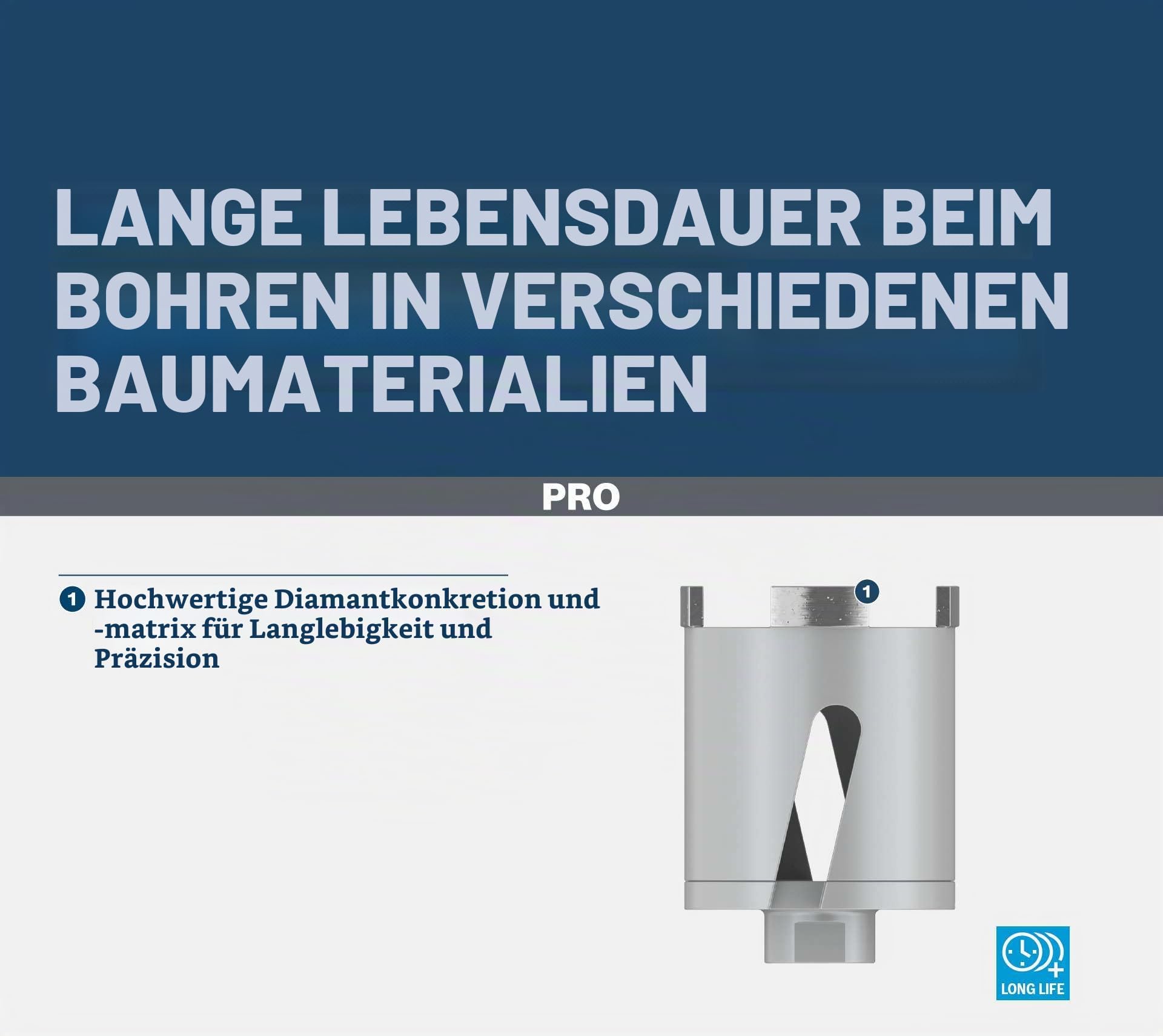 Bosch 1x PRO Socket Trockenbohrkrone, 68 x 60 mm, M16-Gewinde