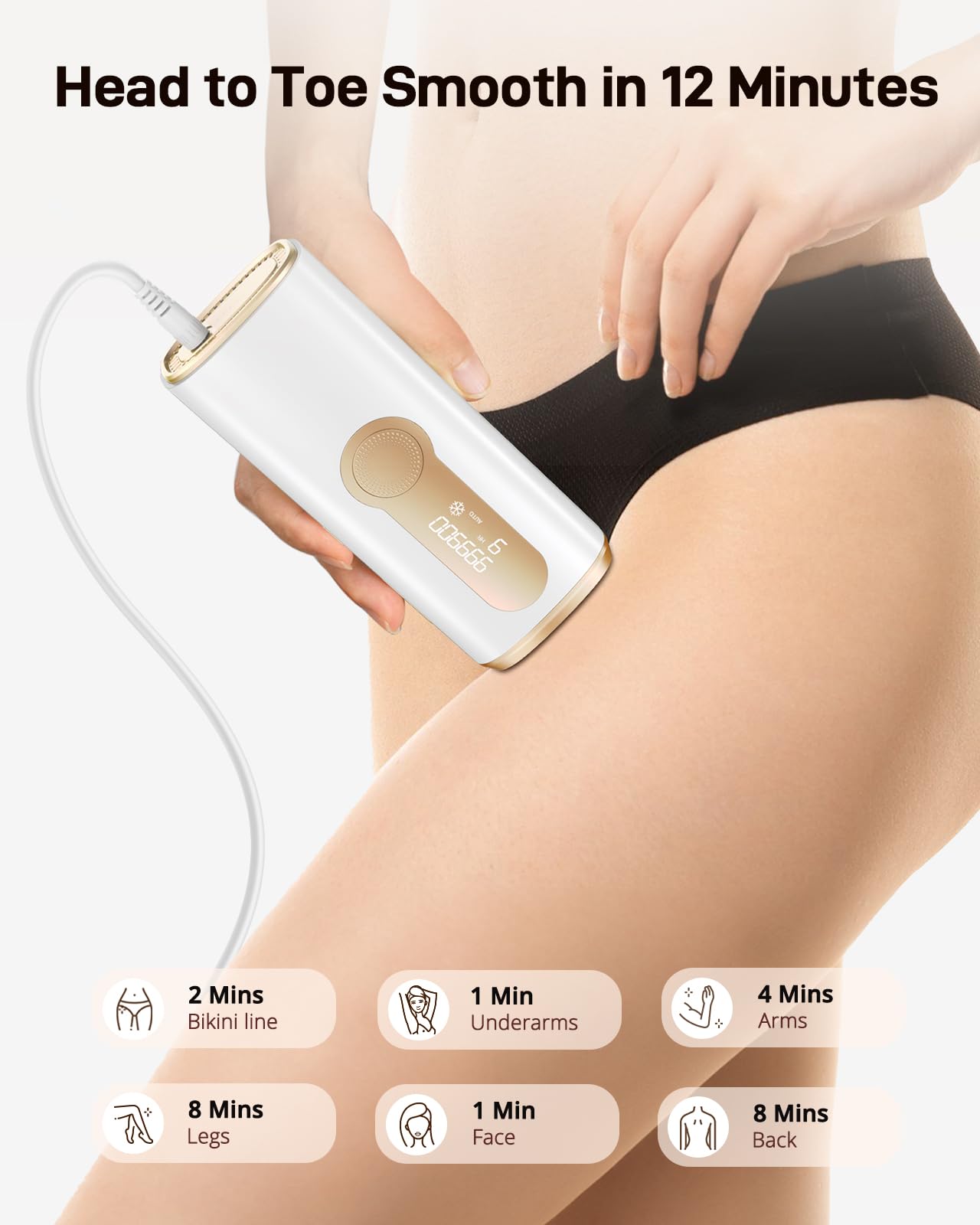 AMOTAOS Laser Hair Removal, Ice Cooling IPL Hair Removal for Women, Painless & Long-Lasting Epilator Hair Removal Device for Face Armpits Arms Bikini Line Leg Whole Body Use