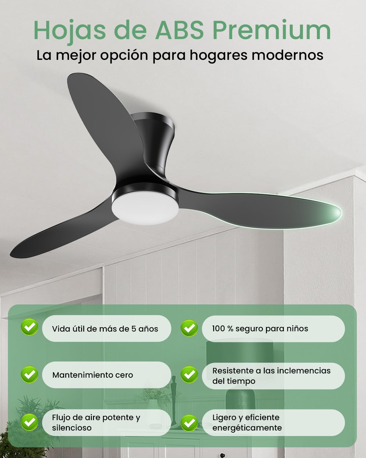 Airwit Ventilador de Techo con Luz y Mando a Distancia, 106cm Regulable 3CCT LED Lámpara Silencioso Ventilador Techo, 6 Velocidades Moderno para Salón Dormitorio, Reversible DC Motor