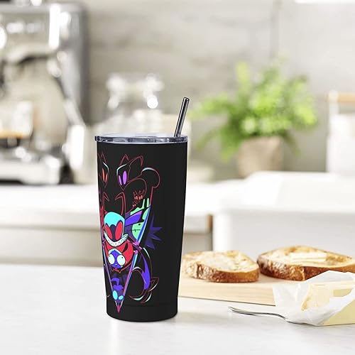 Miniatura 8 de Taza de café de 20 onzas Invader Anime Zim con aislamiento de acero inoxidable con pajitas Novedad taza de viaje para el hogar, oficina, viajes