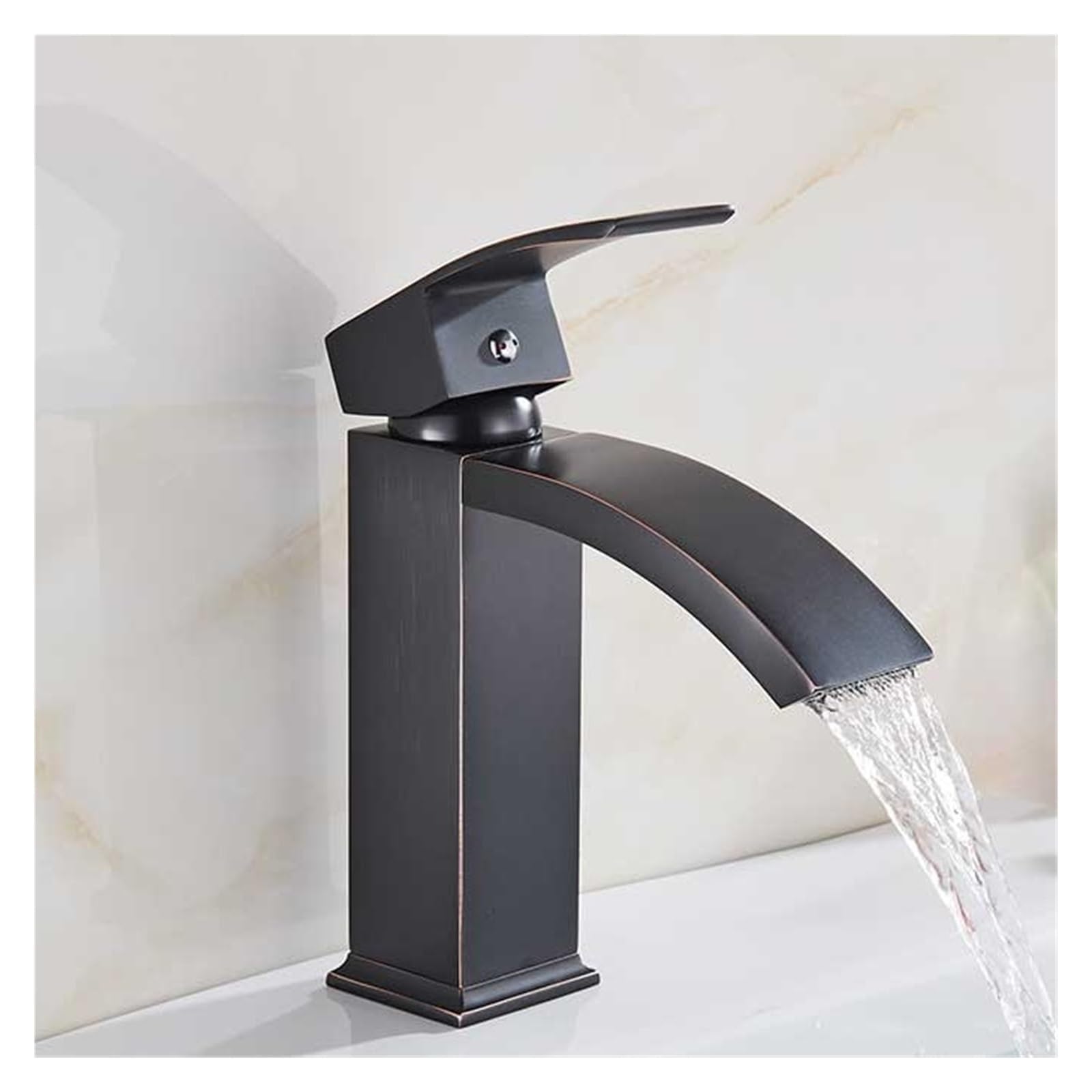 Mitigeur de lavabo en laiton sans plomb haut de gamme, robinet de salle de bains noir mat durable