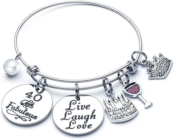 Amazon Co Jp M Mooham 誕生日ギフト レディース ガールズ ブレスレット 拡張可能なチャームブレスレット 10歳 歳 30歳 40歳 50歳 60歳 70歳 80歳 90歳 誕生日ギフト 友人 お母さん 娘 妻 おばあちゃん ジュエリープレゼント ファッション