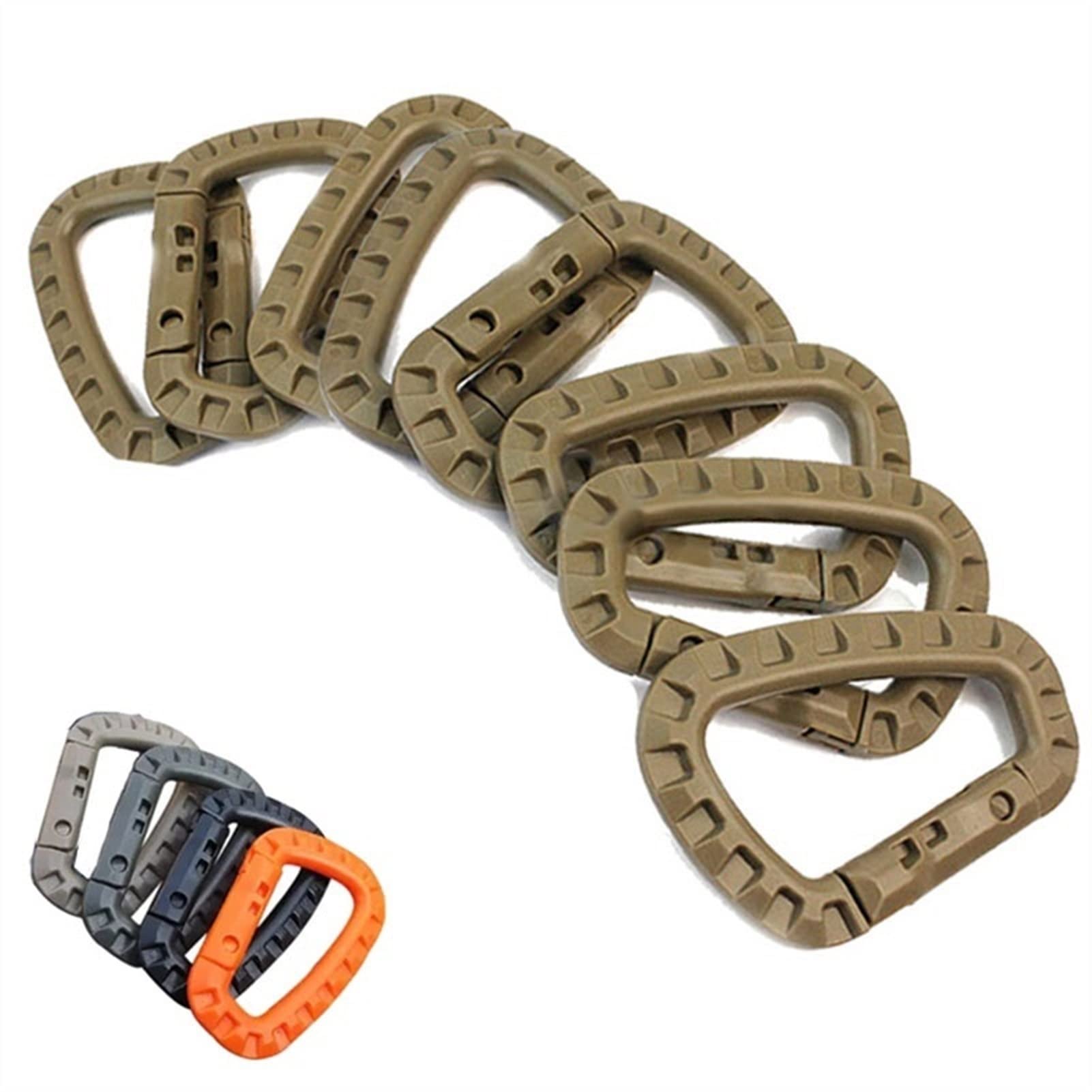 Moschettoni, ganci resistenti, 8 volte per macchina a sgancio rapido con clip per tracolla zaino da trekking fibbia a scatto borsa da arrampicata gancio tattico per appendere chiusura (8 x Armygreen)