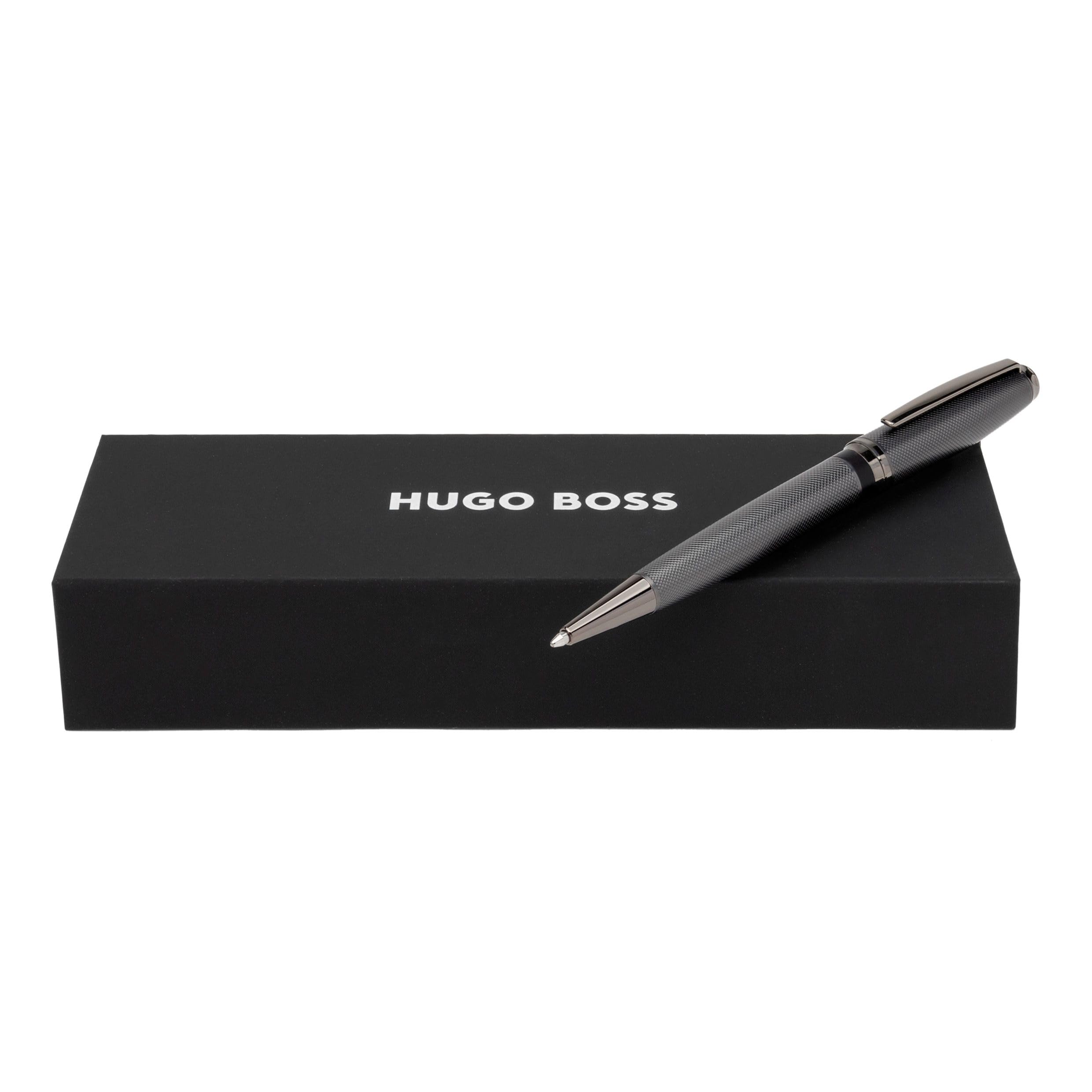 Hugo Boss Stream długopis z mosiądzu w kolorze pistoletu, długość: 14,5 cm, kolor wkładu: niebieski, HSW3784D