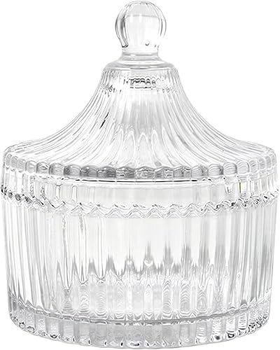 Plato de cristal esmaltado para dulces con tapa en forma de yurta, cuenco de servidor de azúcar de cristal, caja de tarro de galletas decorativa,