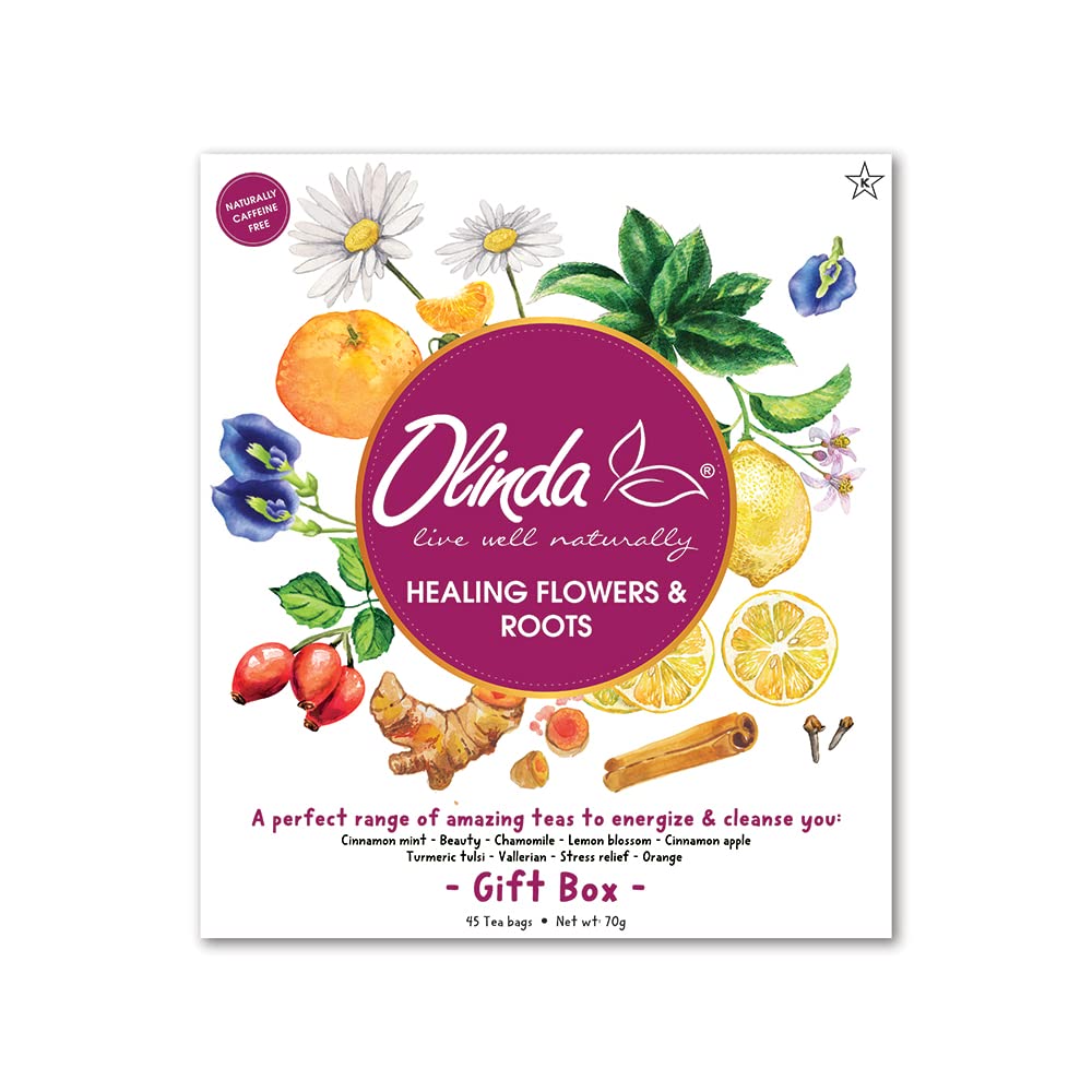 Olinda Healing Flowers & Roots Gift Box, 45 Tea Bags