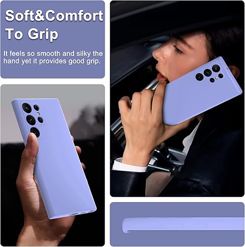Miniatura 6 de Funda de silicona para Samsung Galaxy S23 Ultra, suave al tacto, de goma líquida de alta calidad, a prueba de golpes, ajuste delgado, protección de