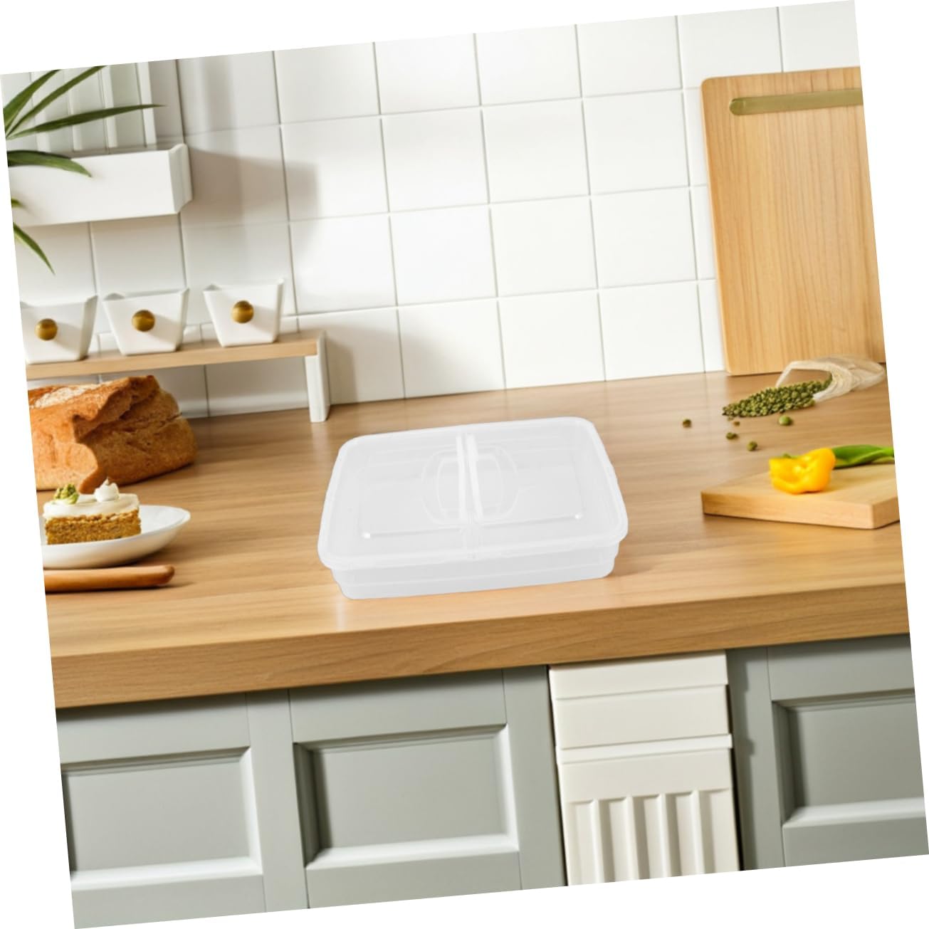 2pcs Stackable Pizza Dough Proofing Box Lid Handle Fermentation Trays for Artisan Pizza Bread Making