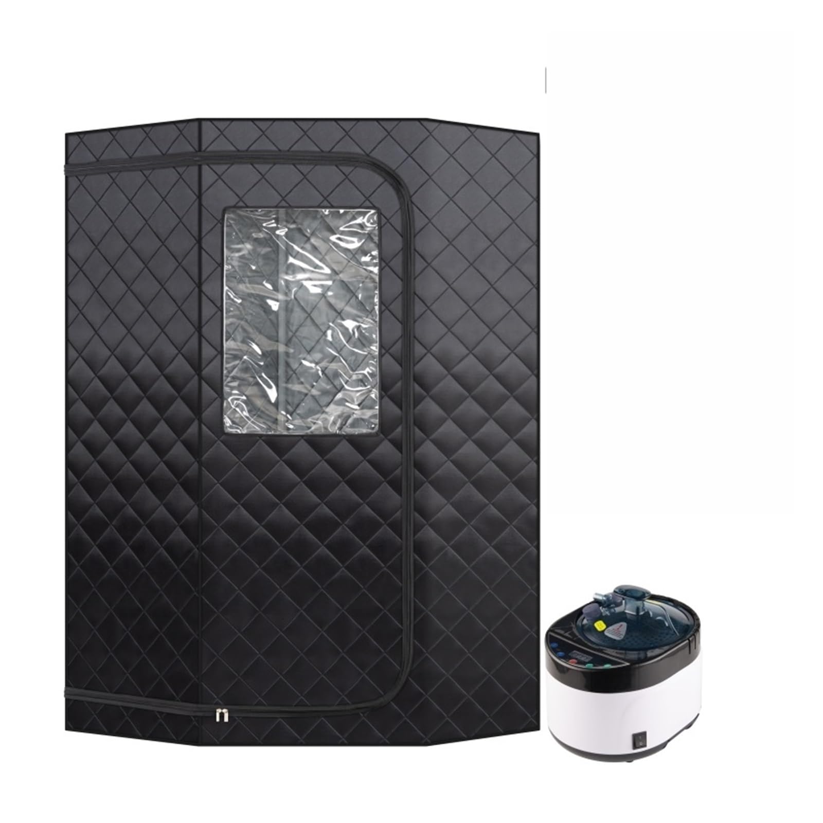 Full Size Portable Steam Sauna Kit, Personal Body Home Spa For Detox, Relaxation, 4 Liters 1500 Watt Steamer Remote Control(Black B)