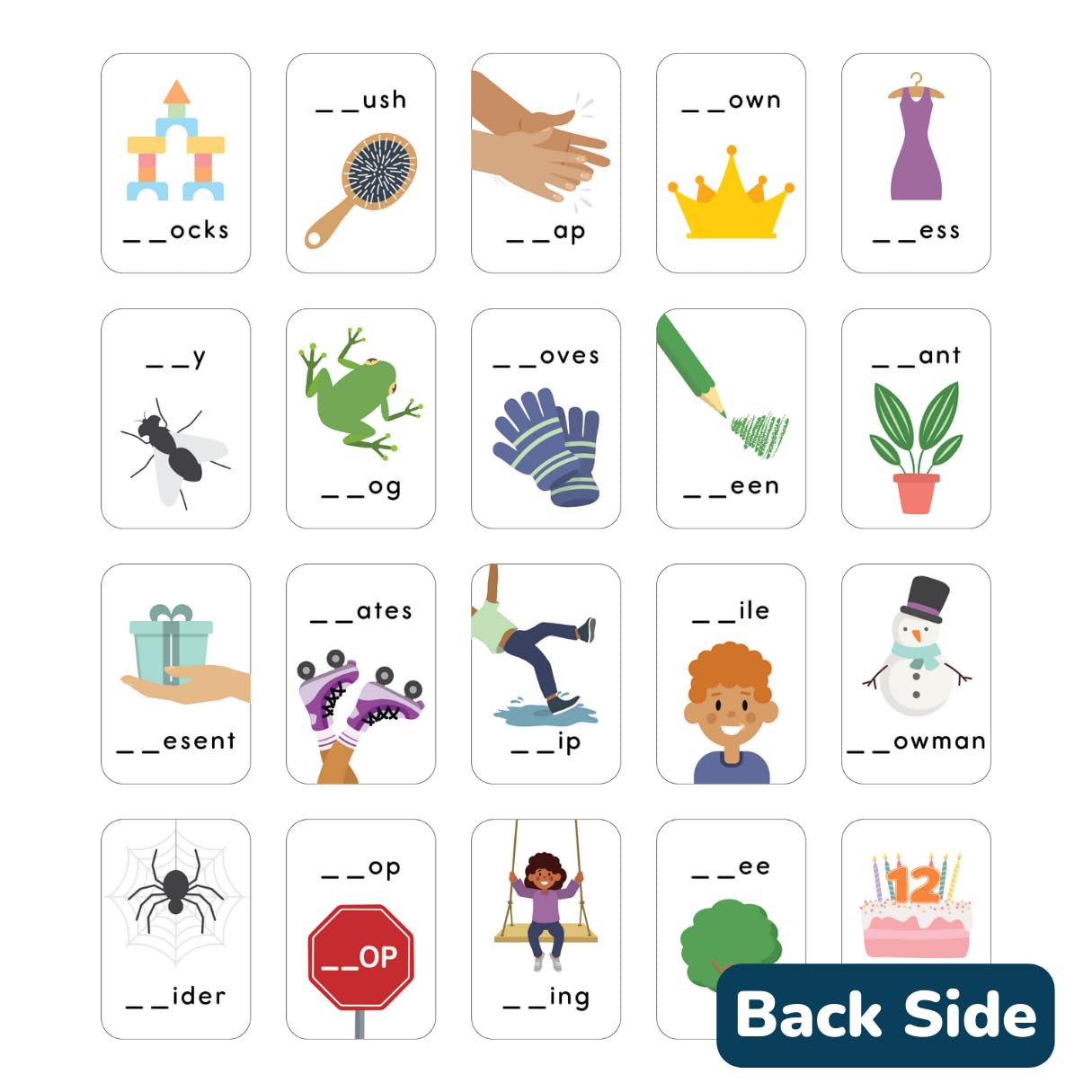 ABSee Me Blends Bulletin Board Set - 20 PCS Phonics Flash Cards - Learn to Read Spell Words Consonant Blends Science of Reading Manipulatives - First Grade Blends Phonics Poster - Homeschool Supplies - Image 5