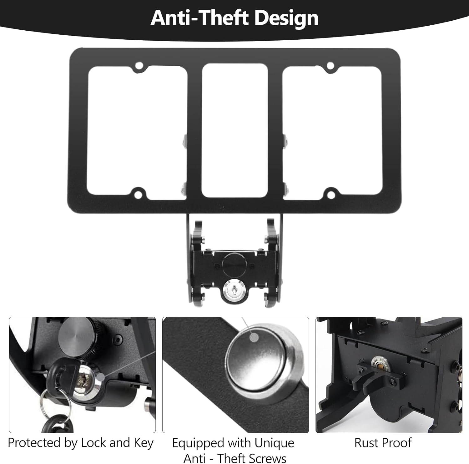 No Drill Front License Plate Holder for Tesla Model Y 2020-2024 Model 3 2017-2023 Front License Plate Mount Bracket, No Adhesives, Original and Lockable License Frame Tesla Accessories