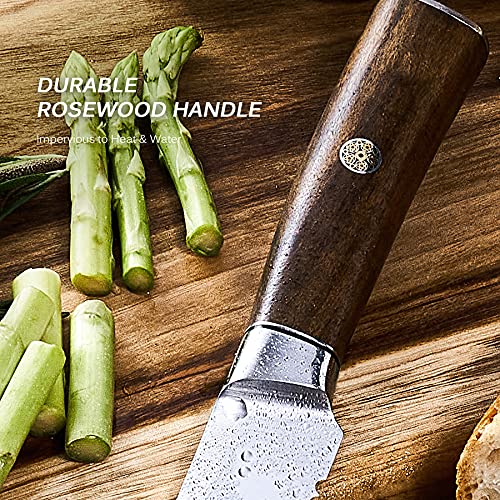 Kyoku 10 Inch Bread Knife - Daimyo Series - Serrated Knife With Ergonomic Rosewood Handle, And Mosaic Pin - Japanese 440C Stainless Steel Bread Cutter With Sheath And Case #TOP4