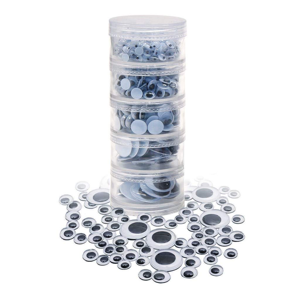 Chenille Kraft Wiggle Eyes Stackable Jar Assortment, Jar of 560
