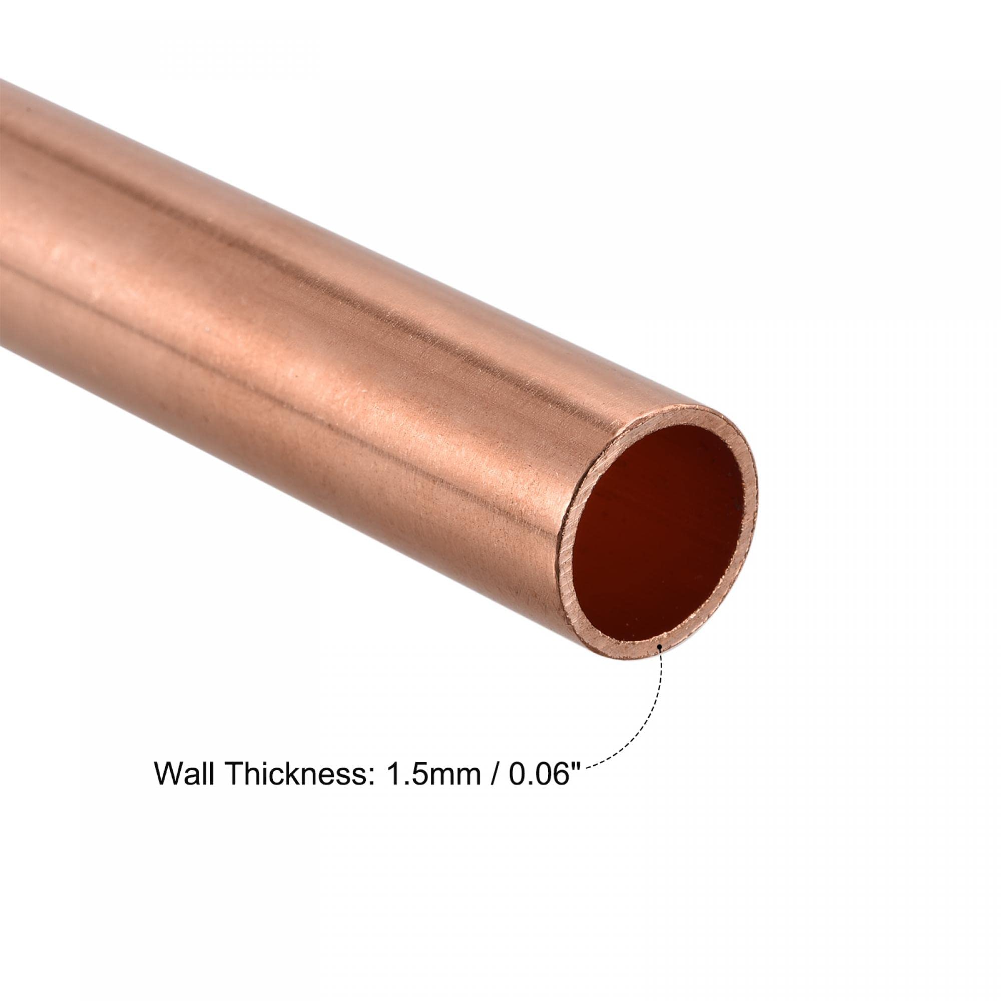 Sourcing Map 3 Stück Kupferrohr – 10mm Außen-Ø, 1,5mm Wandstärke, 100mm Länge, Nahtlos