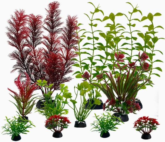 Plantes en plastique aquarium facilles pour aquascaping lot de 10