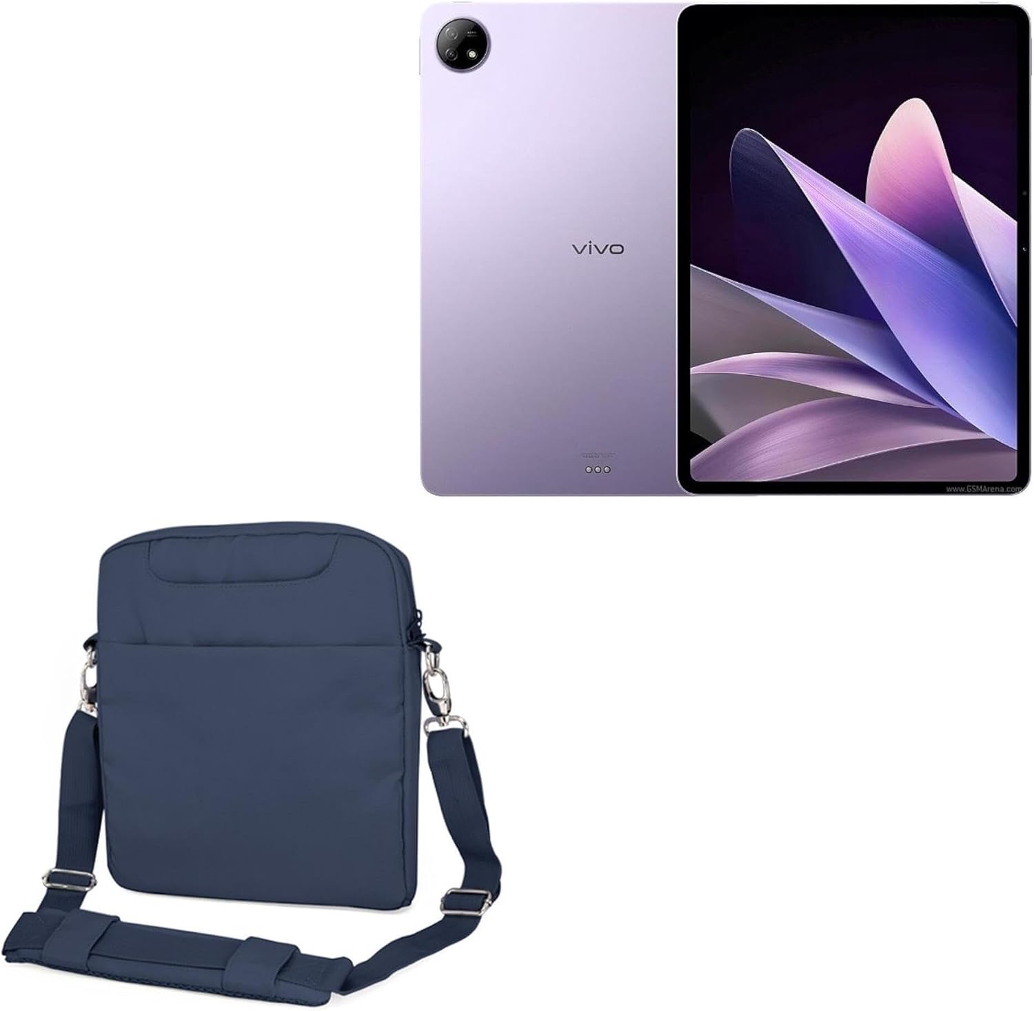BoxWave Case Compatible with vivo iQOO Pad - Encompass Urban Bag, Over Shoulder Messenger Straps Handle Bag Pockets - Navy