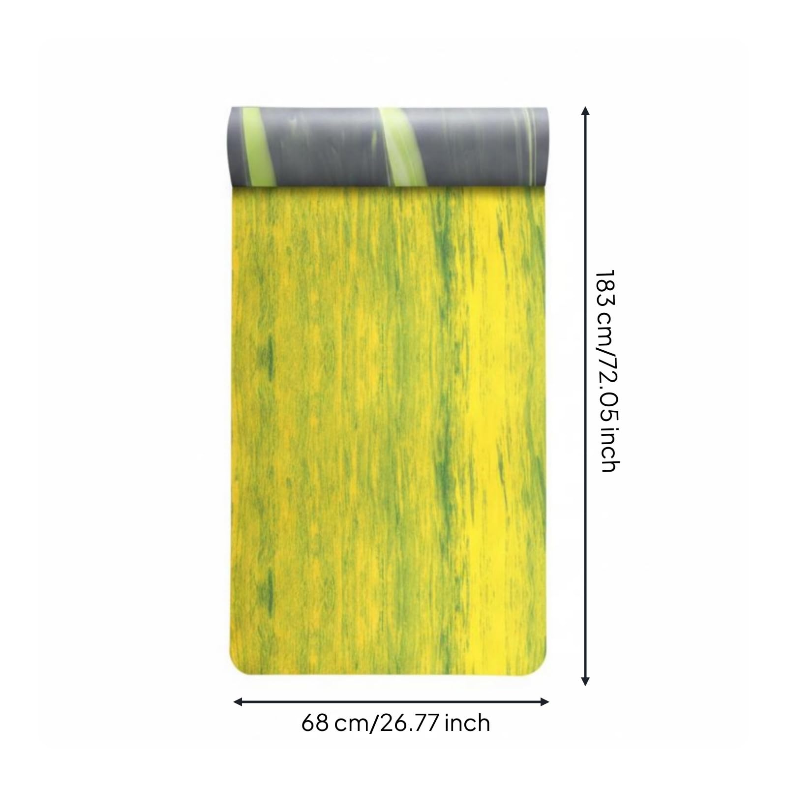 Esterilla Antideslizante de Ejercicio Colchoneta Tapete Alfombrilla Capa Arenosa de Alta Dureza y Base Texturizada para, Verde Esmeralda Aurora + Ondas Doradas, 183 68 0.52cm