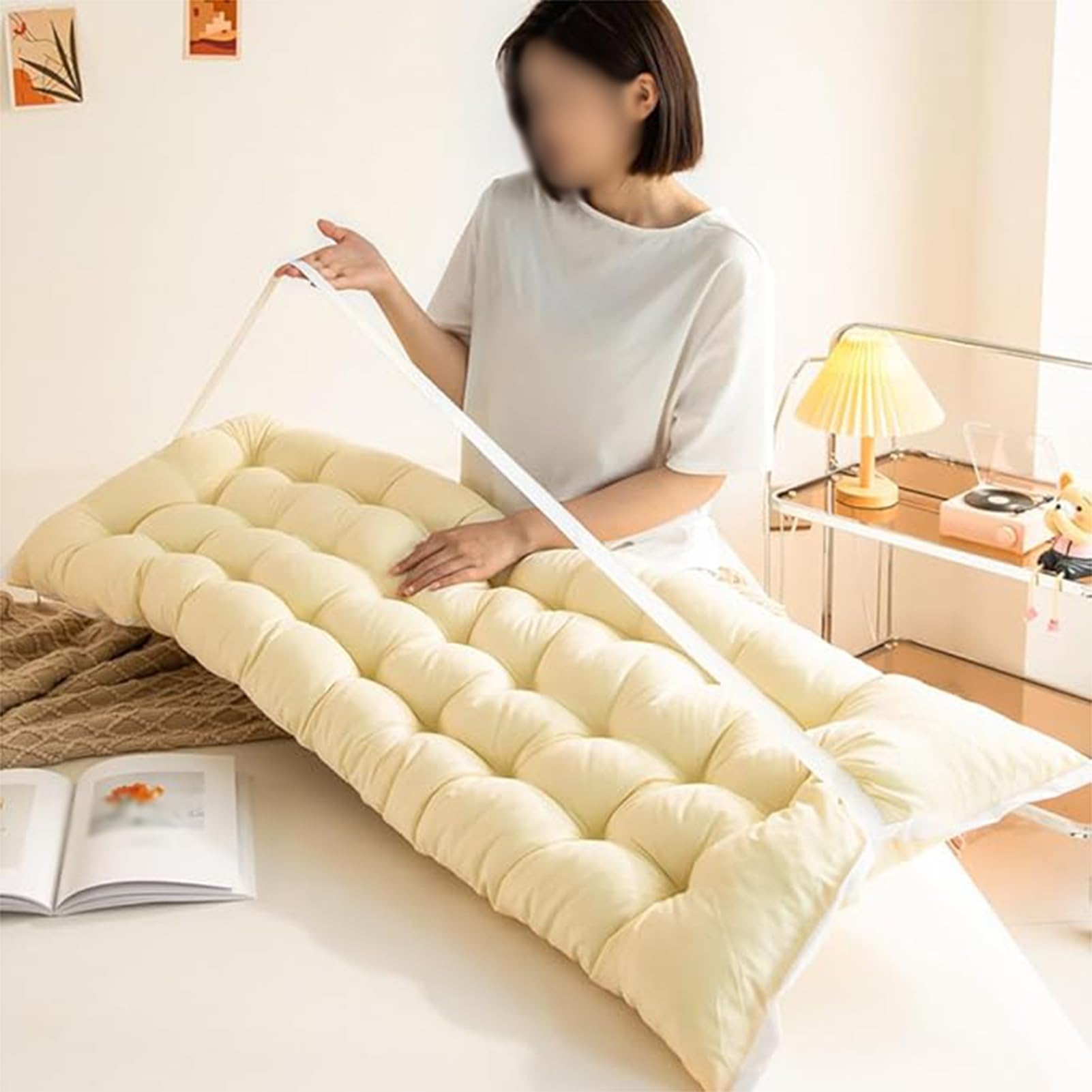 Duża miękka trójkątna poduszka podtrzymująca plecy na łóżko i sofę do czytania, rolka pozycjonująca dla wygody Lendenwirbelstützkissen ergonomiczna poduszka podtrzymująca lędźwie