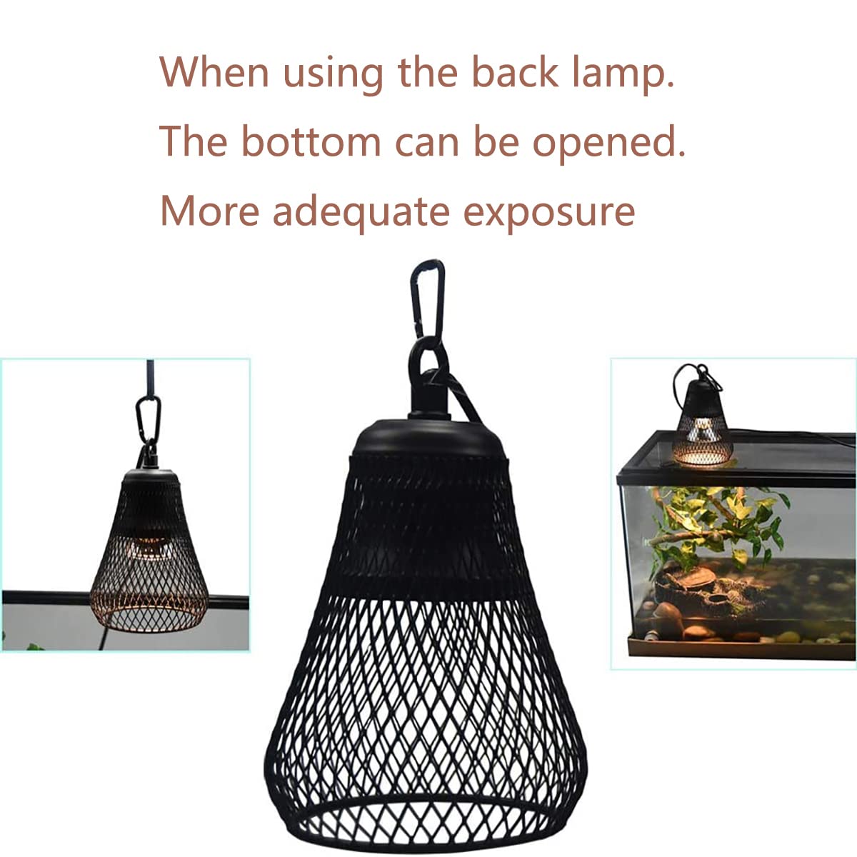 Lámpara Calefacción Reptil, Lámpara Calefacción 25-150W, con Pantalla Lámpara Y Tubo Hierro A Prueba Mordeduras, para Acuario Gallinas Y Lagartos,25W
