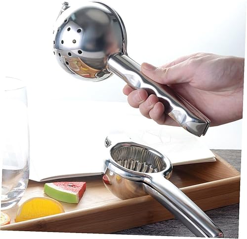 Miniatura 8 de Exprimidor manual de limón de acero inoxidable, exprimidor de frutas cítricas de mano, fácil de limpiar, prensa portátil no eléctrica para uso en la