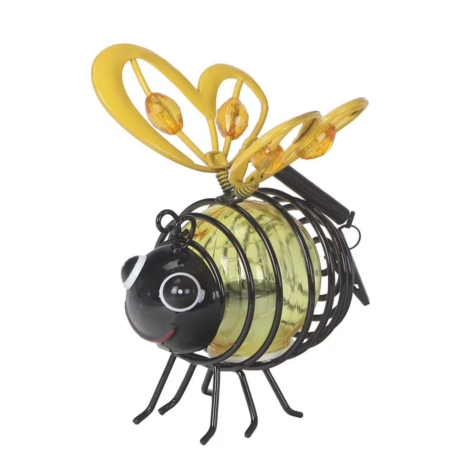 Bee Solar Lights Outdoor Garden , Solar Bees Lantern, Outdoor Hanging Solar Bee Lights , Solars Hanging Insect Light, Metal Frame Home Lantern with Mild Light for Porch Yard Entry
