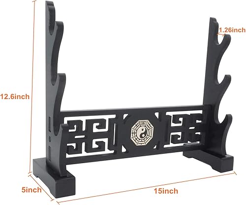 Miniatura 3 de Eforlife Soporte de exhibición de armas Katana Genji Japonés Samurai Espada Espada Gladius Templario Medieval Soporte Soporte de Espada Estilo Tai