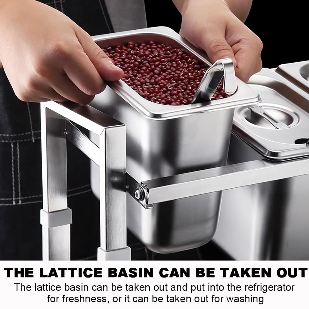Especiero De Acero Inoxidable De 2 Niveles, con Tapa Y Cuchara, Dispensador De Especias Elevado Y Organizador Extraíble para Restaurantes.,D