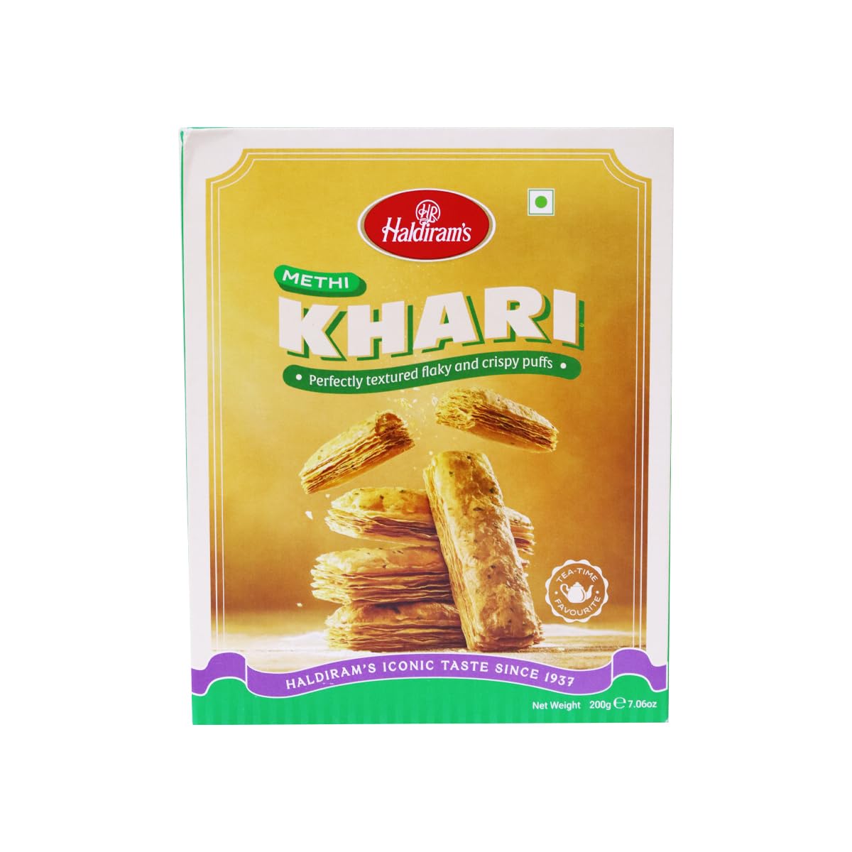 Haldiram's Tea Time Khari Mild Methi Crispy Puffs 200g