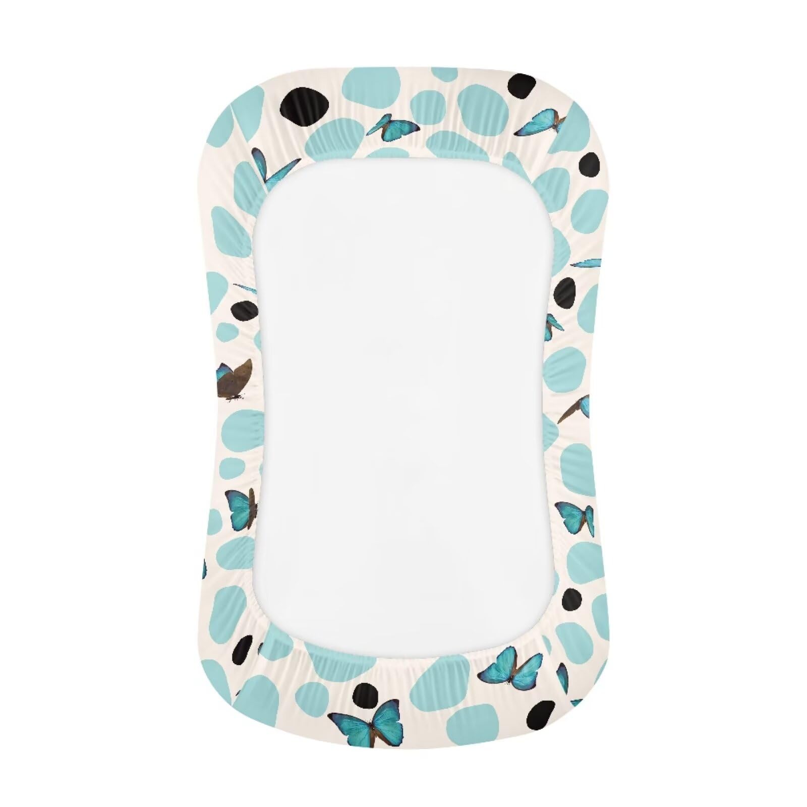 Kathyboom Blue Butterfly Baby Lounger Covers for Newborn Baby Boys and Girls Soft Infant Pillow Slipcovers for Most Baby Boys and Girls