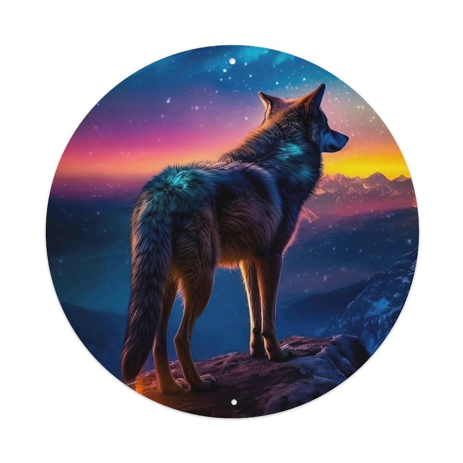 Animal Wolves on The Mountaintop Metal Tin Sign