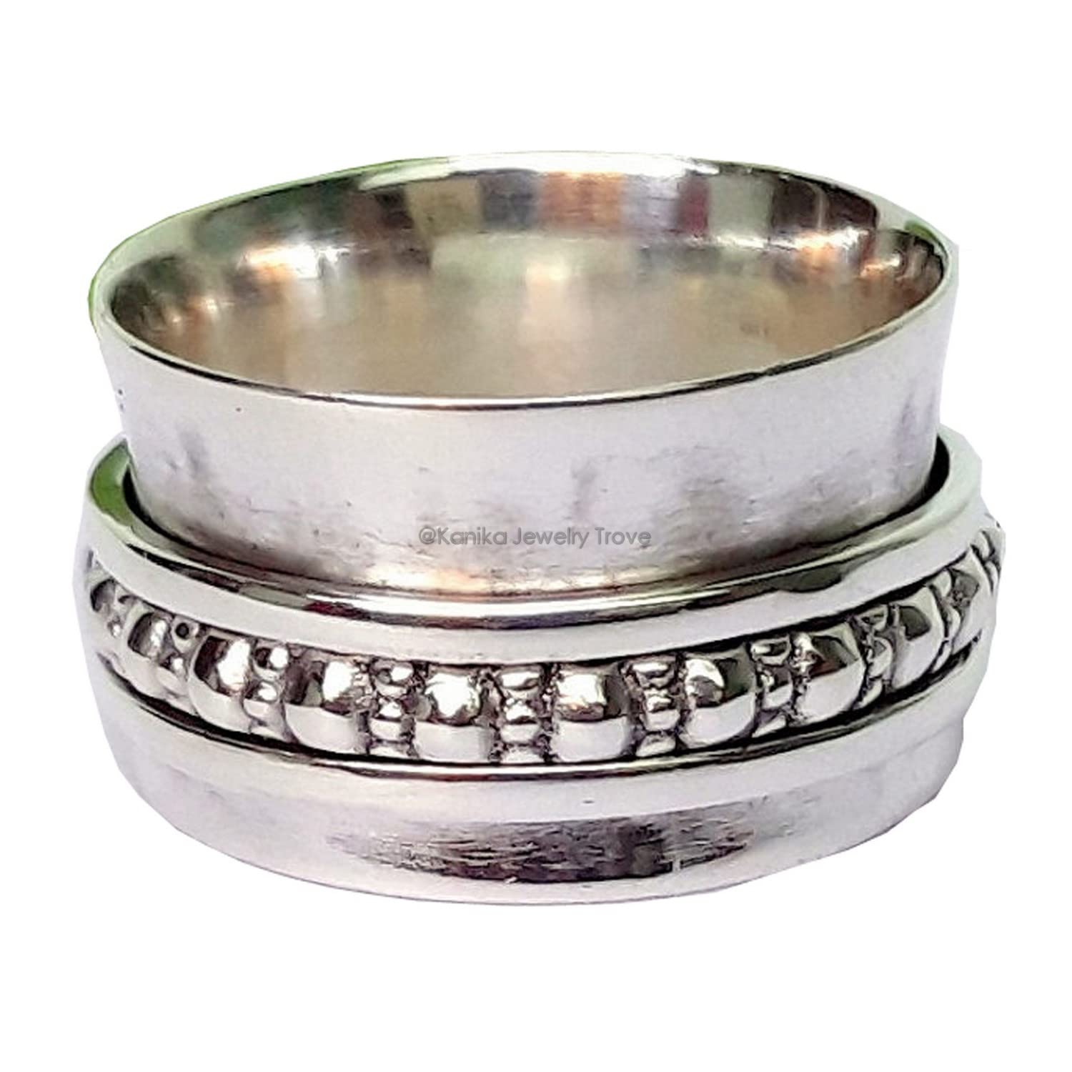 Angst Ring für Meditaion, 925 Sterling Silber Spinner Band Ringe für Damen, Geschenk Ring zum Muttertag Größe 7