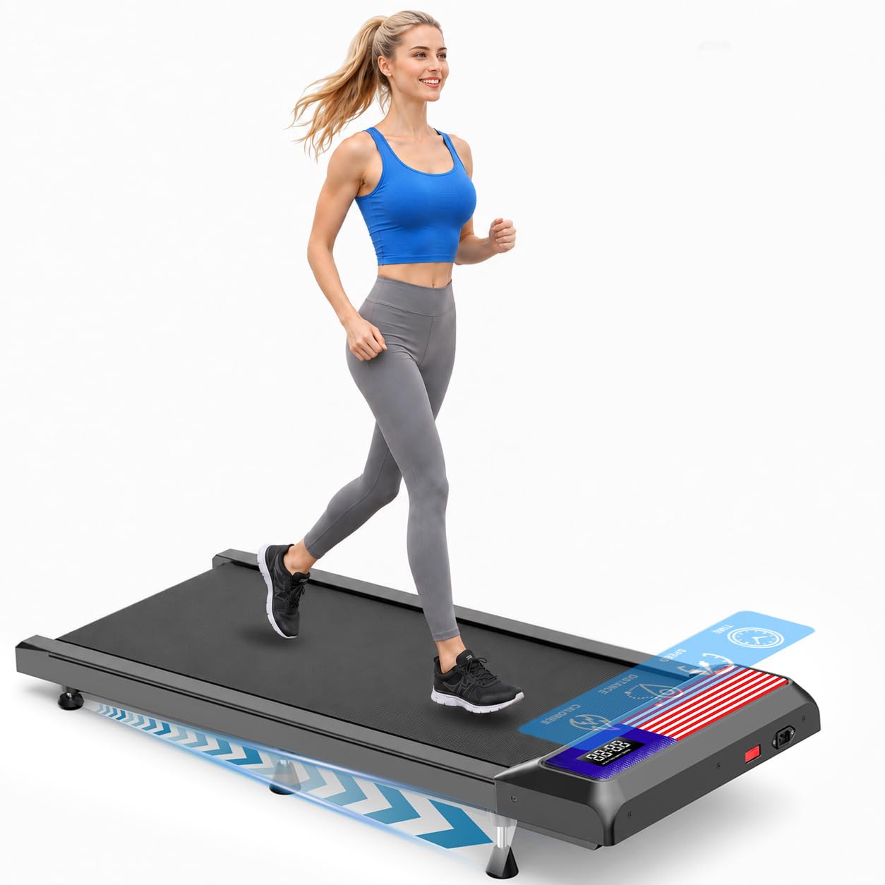 Gkyet Walking Treadmill Pad with Incline, 2.5 HP Under-Desk Treadmill