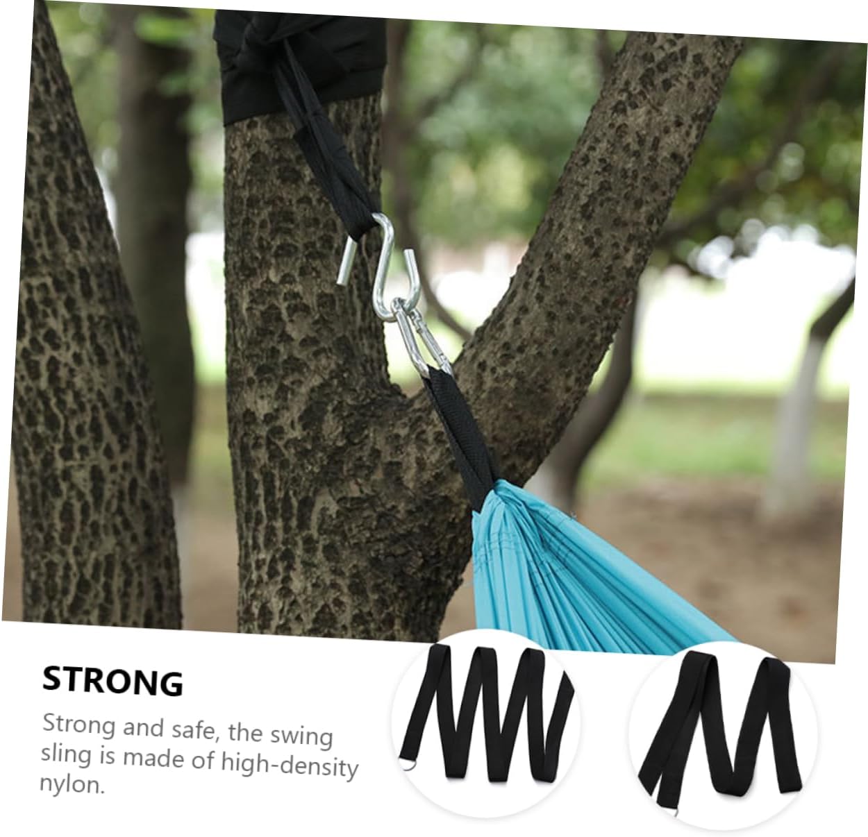 1set Camping Hammock Straps with s Hooks for Tree Swing Hanging Rope for Backyard Playground and Outdoor Use Includes Heavy Duty Straps